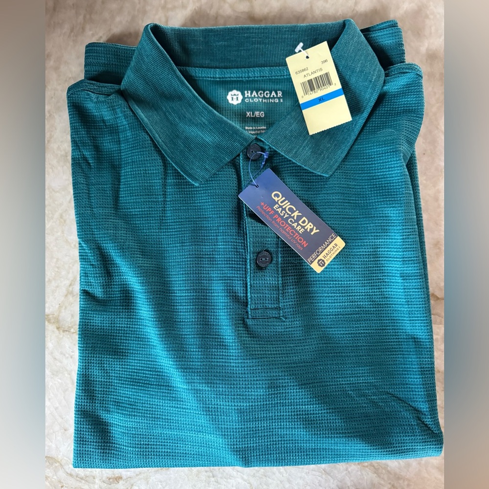 Haggar Men's Quick Dry Polo Shirt - Deep Teal
